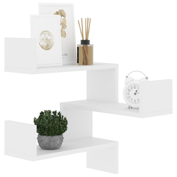 vidaXL Étagère d'angle murale Blanc 40x40x50 cm bois d’ingénierie