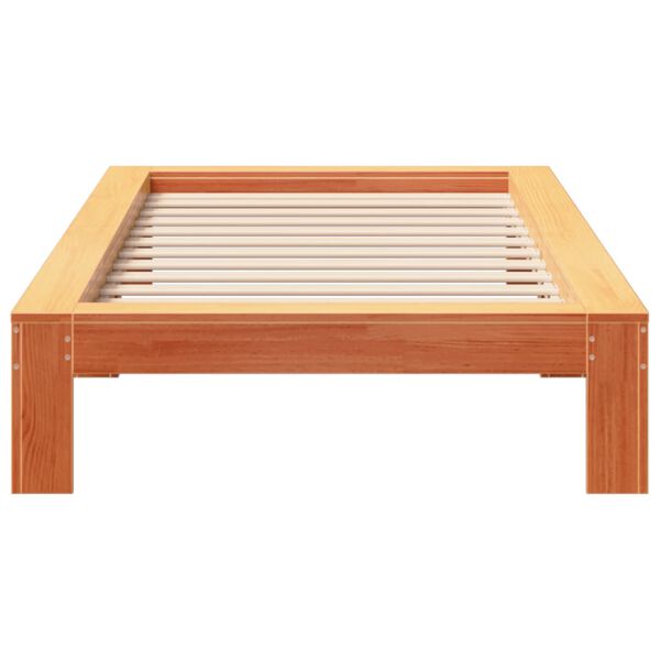 vidaXL Cadre de lit sans matelas cire marron 75x190 cm bois pin massif