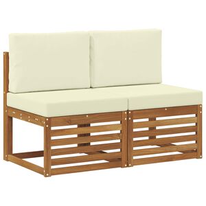 vidaXL 2 Pi&egrave;ce Sofa de milieu ext&eacute;rieur Bois d'Acacia Massif Naturel