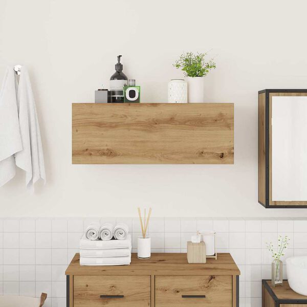 vidaXL Armoire murale de bain ch&ecirc;ne artisanal bois d'ing&eacute;nierie