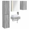 vidaXL Ensemble de mobilier de salle de bain 5 pcs Sonoma gris
