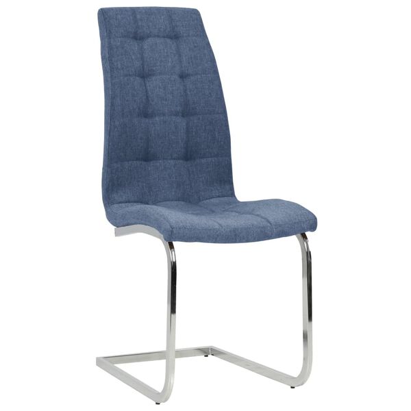 vidaXL Chaises &agrave; manger cantilever lot de 6 bleu tissu
