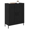 vidaXL Buffet Ch&ecirc;ne noir 69,5 x 34 x 90 cm Bois d'ing&eacute;nierie et fer