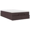 VidaXL Cadre de lit ottoman avec matelas marron fonc&eacute; 120x190 cm tissu