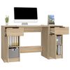 vidaXL Bureau avec armoire lat&eacute;rale Ch&ecirc;ne sonoma Bois d'ing&eacute;nierie