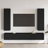 vidaXL Ensemble de meubles TV 4 pcs Noir Bois d'ing&eacute;nierie