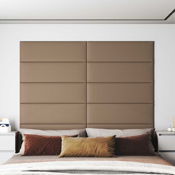 vidaXL T&ecirc;te de lit murale 12 pcs Cappuccino 90 x 30 cm tissu