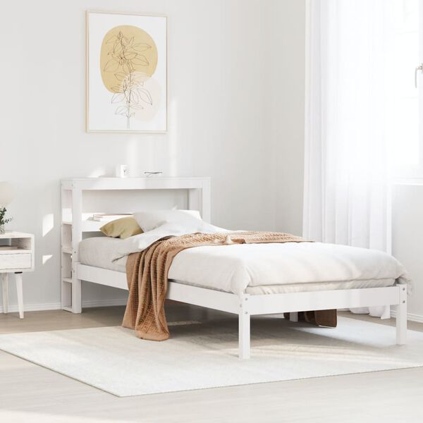 vidaXL Cadre de lit sans matelas blanc 90x200 cm bois de pin massif