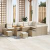 vidaXL Ensemble de canap&eacute; de jardin 12 pcs Beige Poly rotin