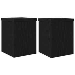vidaXL Support de Plante 2 pi&egrave;ces Ch&ecirc;ne noir 15 x 15 x 20 cm