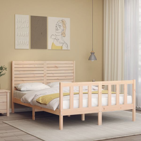 vidaXL Cadre de lit sans matelas 140x190 cm bois de pin massif
