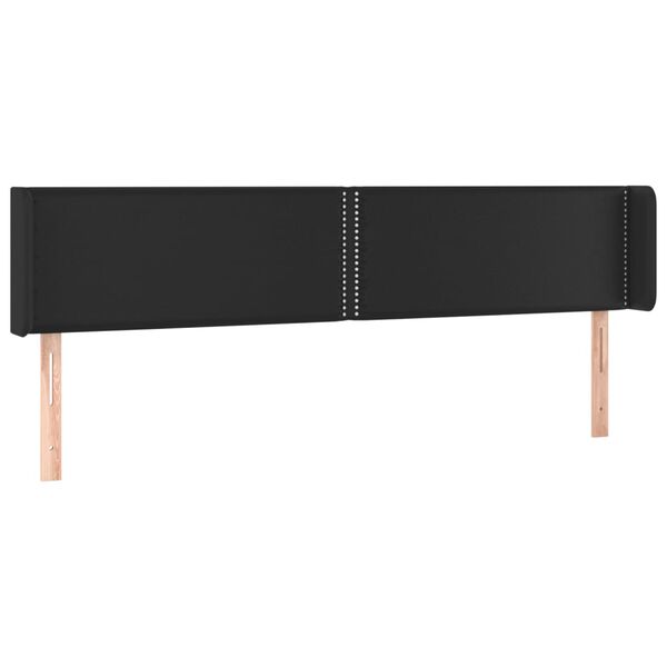 vidaXL T&ecirc;te de lit avec oreilles Noir 183x16x78/88 cm Similicuir