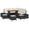vidaXL Ensemble de canapé de jardin avec coussin 9 pcs Noir polyrotin