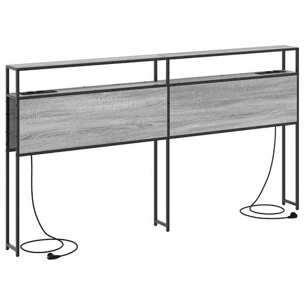 vidaXL T&ecirc;te de lit de rangement Sonoma gris 180 cm Bois d'ing&eacute;nierie