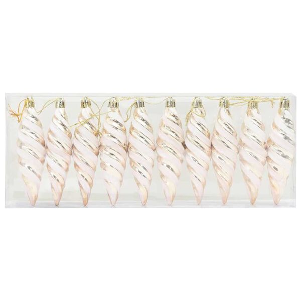 vidaXL Boule en forme de spirale de Noël 40 pcs Champagne