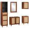 vidaXL Cabinet de salle de bain avec tiroir 5 pcs Marron et Noir