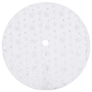 vidaXL Jupe de sapin de No&euml;l de luxe blanche 90 cm en fausse fourrure