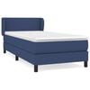 vidaXL Sommier &agrave; lattes de lit avec matelas Bleu 100x200 cm Tissu