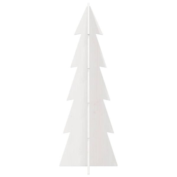 vidaXL Arbre de No&euml;l en bois pour d&eacute;coration blanc 112 cm pin massif