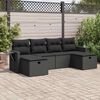 vidaXL Salon de jardin 6 pcs avec coussins noir r&eacute;sine tress&eacute;e