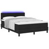 vidaXL Lit &agrave; ressorts avec matelas avec LED Noir 140 x 190 cm tissu