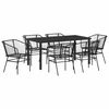 vidaXL Ensemble de salle &agrave; manger pour jardin 7 pcs Noir polyrotin