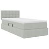 vidaXL Lit de Rangement avec matelas Gris clair 90 x 200 cm Velours