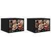 vidaXL Cabinet de chevet mural BORNE 2 pc Ch&ecirc;ne noir 36 x 33 x 25 cm