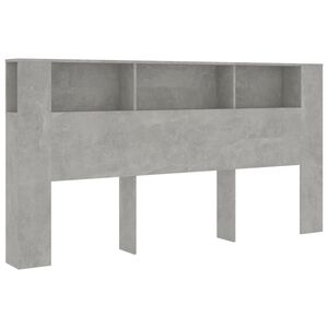 vidaXL Armoire de t&ecirc;te de lit Gris b&eacute;ton 200x18,5x104,5 cm
