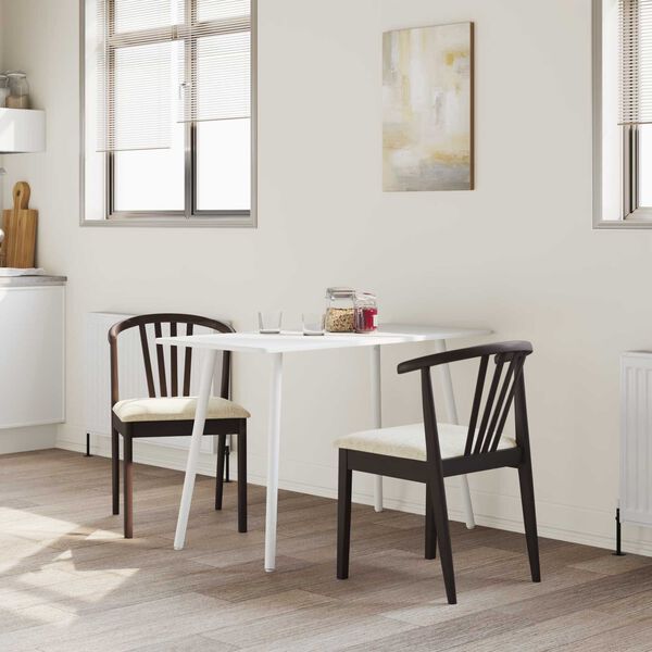 vidaXL Chaise de salle &agrave; manger 2 pcs Marron clair et clair