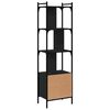 vidaXL Biblioth&egrave;que avec porte noir 44,5x30x154,5 cm bois d'ing&eacute;nierie