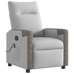 vidaXL Fauteuil de massage inclinable gris nuage tissu