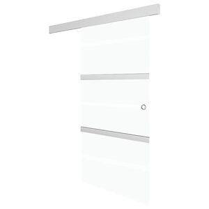 vidaXL Porte coulissante Verre ESG et aluminium 76x212 cm Argent&eacute;