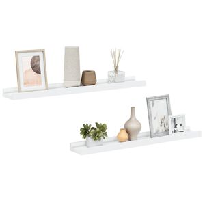 vidaXL &Eacute;tag&egrave;res &agrave; rebord pour cadre photo 2 pcs Blanc 60x9x3 cm MDF