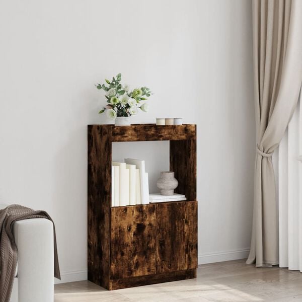 vidaXL Buffet haut ch&ecirc;ne fum&eacute; 63x33x100 cm bois d'ing&eacute;nierie