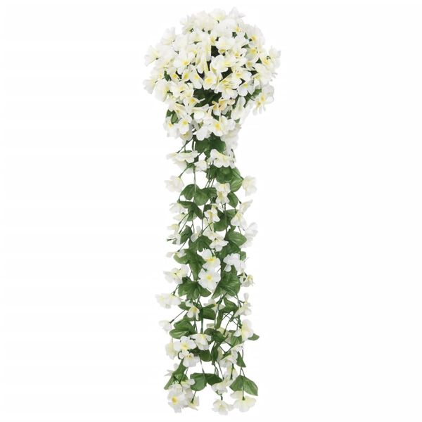 vidaXL Guirlandes de fleurs de No&euml;l 3 pcs blanc 85 cm