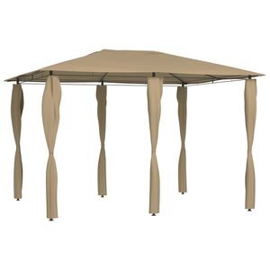 vidaXL Belv&eacute;d&egrave;re avec rev&ecirc;tement de poteaux 3x4x2,6 m Taupe 160 g/m&sup2;