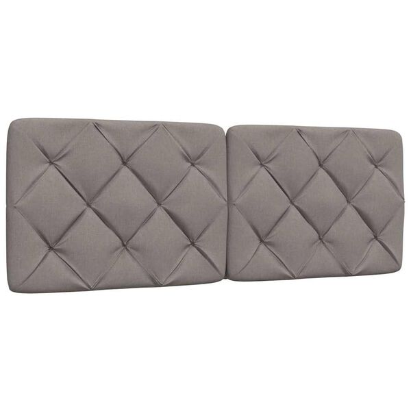 vidaXL Coussin de t&ecirc;te de lit taupe 140 cm tissu