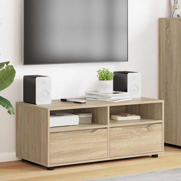 vidaXL Meuble TV Ch&ecirc;ne Sonoma 100 x 48 x 43 cm Bois d'ing&eacute;nierie