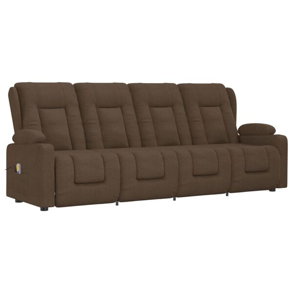 vidaXL Fauteuil de massage inclinable porte-gobelets 4 places marron