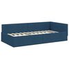 vidaXL Cadre de lit d'angle avec matelas Autre 2 pcs Bleu tissu