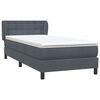 vidaXL Sommier &agrave; lattes de lit et matelas gris fonc&eacute; 90x220 cm velours
