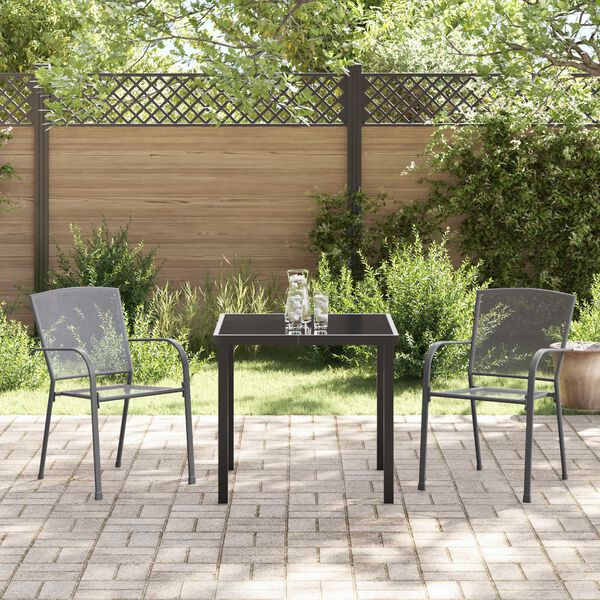 vidaXL Ensemble de salle &agrave; manger pour jardin 3 pcs Anthracite