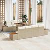 vidaXL Ensemble de canapé de jardin 8 pcs Beige Poly rotin