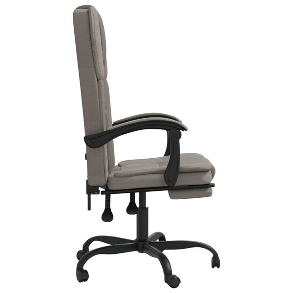 vidaXL Fauteuil inclinable de bureau Taupe Tissu
