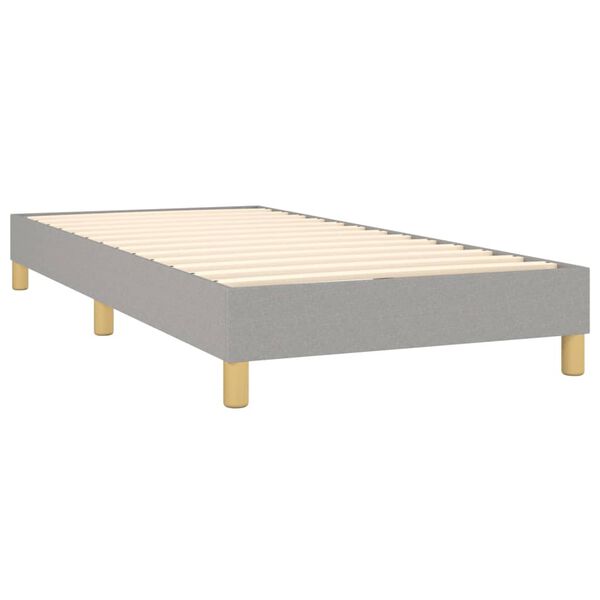 vidaXL Sommier &agrave; lattes de lit avec matelas Gris clair 80x200 cm Tissu