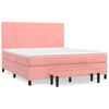 vidaXL Sommier &agrave; lattes de lit avec matelas Rose 180x200 cm Velours