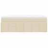 vidaXL Sommier &agrave; lattes de lit avec matelas Cr&egrave;me 100x200 cm Tissu