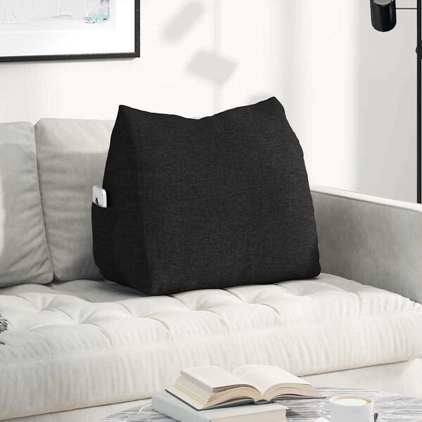 vidaXL Coussin de Dos Noir 60 x 20 x 50 cm tissu