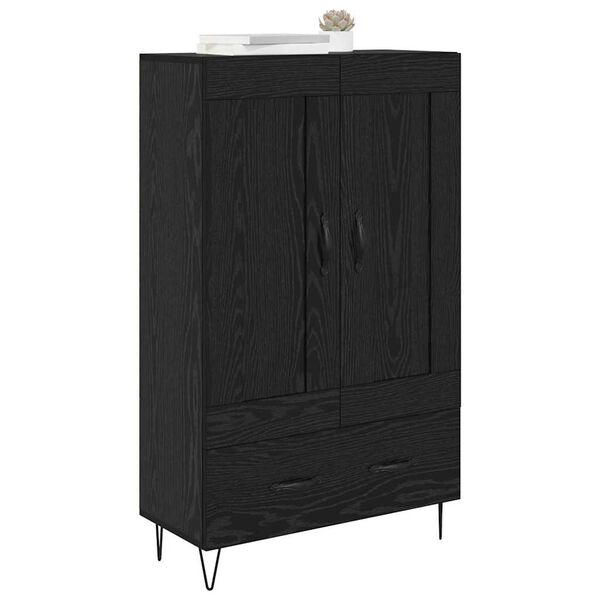 vidaXL Haut Armoire Ch&ecirc;ne noir 69,5 x 31 x 115 cm Bois d'ing&eacute;nierie